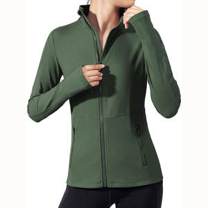 Venta caliente de las mujeres de cuello alto sin mangas ropa de yoga chaqueta con cremallera Top logotipo personalizado abrigo deportivo para correr ropa de fitness - Product Image 3
