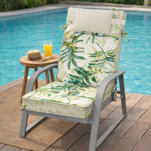 Coussins de chaise de jardin 120x55x8cm, oreillers et coussins d'extérieur confortables, légèrement hydrofuges, sangles de fixation, rembourrage en mousse - Product Image 1