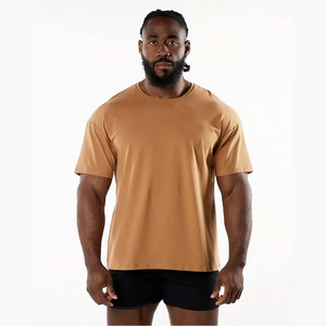 Pakistán hizo camisetas de verano de gran tamaño para hombres cuello redondo 100% algodón pesado transpirable Jersey de talla grande diseño en blanco - Product Image 1