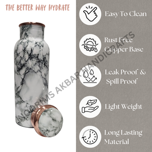 Modern 750ml <b>Metal</b> Pure Copper <b>Water</b> <b>Bottle</b> High-Quality Enamel Print Eco-Friendly Corrosion-Resistant Design - Product Image 2