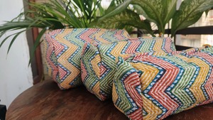 Handblocked Vintage Cotton 3-Piece for Case <b>Zipper</b> Closure-Eco-Friendly Water Resistant Durable <b>Large</b> for Travel Baby - Product Image 2