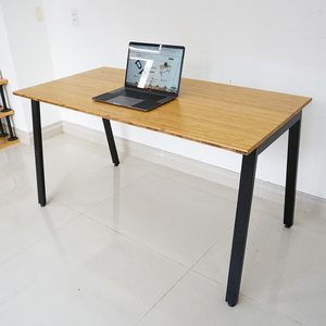 BFATB005 AtonBamboo 140x70cm Desk with Assembled Iron <b>Legs</b> <b>Foldable</b> Durable Computer <b>Table</b> for Living Room with Storage Features - Product Image 5