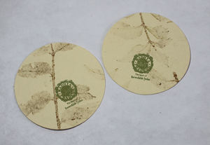 Wholesale 100 % Hemp Leaf Printed At The Bottom Corner Real Natural Leaves Impression Given All Around These Tea <b>Coasters</b> - Product Image 3