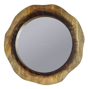 Art Deco Luxury Eco-Friendly Durable <b>Wood</b> Round Handmade Wall <b>Mirror</b> for Living Room <b>Bathroom</b> and Bedroom High Quality Decor - Product Image 1