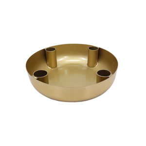 Bougeoir de l'avent en métal de fer de forme ronde or fini pour la maison éclairage de fête d'événement de noël décoratif en vrac personnalisé - Product Image 1