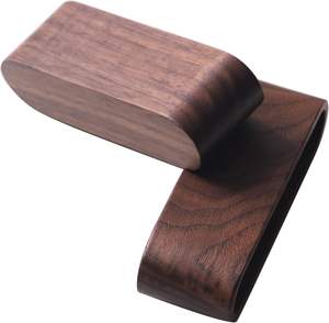 Wood Business Card Holder for <b>Desk</b> Wooden Display Business Card Stand for <b>Office</b> Tabletop 4 Pack (<b>Walnut</b>) - Product Image 4