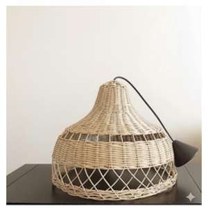 โคมไฟเพดานทรงโดมสไตล์อาร์ตเดโค ทำจากหวายธรรมชาติคุณภาพดี เป็นมิตรกับสิ่งแวดล้อม น้ำหนักเบา เหมาะสำหรับแขวนผนังในห้องนอน โรงแรม ร้านอาหาร - Product Image 4