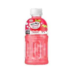 Free Sample 325ml NAWON Nata de Coco Drink Supplier Fruit Juice with Jelly Nata de Coco Strawberry OEM/ODM Beverage Manufacturer