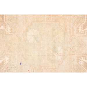 Alfombra de lana turca Beige Vintage de 1,6x3,2 pies, hecha a mano, clásica, área grande, patrón de retazos abstracto, látex para decoración de habitación de pasillo - Product Image 5