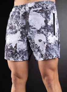 Short de course à pied pour homme avec poche zippée Short de sport en spandex avec impression numérique personnalisée Design personnalisé pour homme - Product Image 4