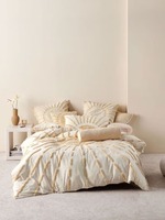 Boho 3 pièces soleil touffeté housse de couette ensemble de literie de luxe 90 "x 90" roi reine taille double ensemble de lit complet décor à la maison coton couette