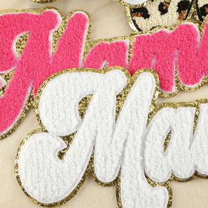 Lettre Brodée PU Chenille Fer-Sur Personnalisé Ch Chenille Patches En Gros Dentelle Décoration Coupe À La Chaleur De Haute Qualité - Product Image 3