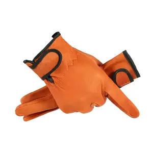 Leather Fitting Hand Working Gloves Safety Premium For Men And Women Adjustable Wrist Tough Cowhide Garden Gloves
