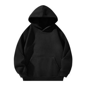 Sweat-shirts à capuche oversize pour homme en 100% coton, style streetwear, noir, respirant, technique de teinture unie - Product Image 4