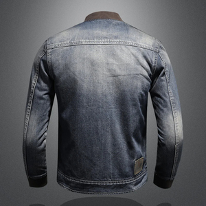 Veste denim ample rétro pour hommes Parka d'hiver décontracté Vêtements de sortie moto tendance - Product Image 3