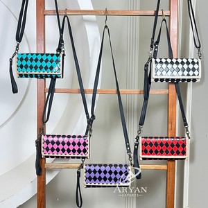 Nueva moda de lujo para mujer, bolso de mano de cuero a cuadros largo triple, bolso de mano, Mini bolso de hombro, bolso de noche para fiesta - Product Image 1