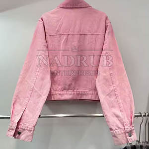 Último diseño 100% algodón hecho mujer moda strass chaqueta impermeable al por mayor moda strass chaqueta - Product Image 2