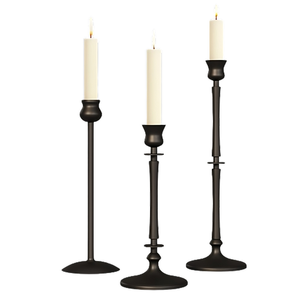 Modern Design Set of 3 <b>Black</b> High Quality Metal Candle <b>Holder</b> Stand Sleek Minimal Design Handmade for Home Decorative Lighting - Product Image 2