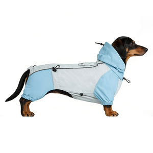 OEM/ODM VPETBR - Veste de pluie à capuche, à col haut, imperméable et réglable, spécialement conçue pour les chiens de type Teckel. - Product Image 2