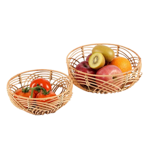 Bol décoratif en rotin tissé à la main de Style Boho vintage Panier rond de haute qualité pour fruits Snacks Bol en rotin - Product Image 2
