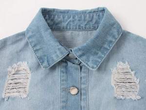 Conjunto de Chaqueta sin Mangas de Mezclilla de Algodón para Mujer, Estilo Casual, para Primavera/Verano, Color Sólido, con Bolsillos - Product Image 5