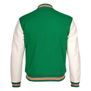 Chaqueta Varsity de Béisbol para Hombre, de Lona con Revestimiento de Alta Calidad, con Mangas de Cuero y Logotipo Personalizado - Product Image 3