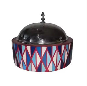 Casserole en métal antiadhésive en forme de dôme, argentée/laiton poli, pour cuisinière électrique, 1 pièce, plat de service - Product Image 3