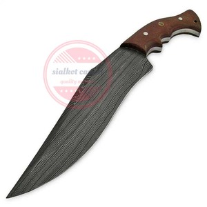 Couteau Bowie à manche en bois en acier Damas pour la chasse et le camping en plein air - Product Image 5