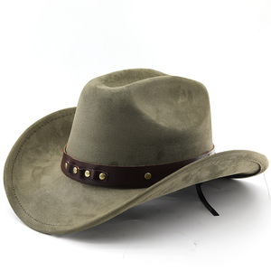 หมวกคาวบอยตะวันตกสำหรับผู้ชายหมวกคาวบอยหนังกลางแจ้งหมวกคาวบอยสำหรับผู้ชายหมวกแฟชั่นหนังแท้ออกแบบได้ตามต้องการใหม่ - Product Image 4
