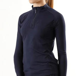 New Summer Quarter Zipper <b>Long</b> <b>Sleeves</b> Casual for <b>Shirts</b> <b>Women</b> Solid Color Quick Dry Breathable Eco-Friendly Cotton Polyester - Product Image 4