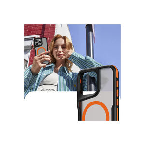 Coque en silicone compatible MagSafe pour iPhone 15 Pro avec protection antichoc Airbag et bordure renforcée style Lamer - pour 13 Pro Max - Product Image 3