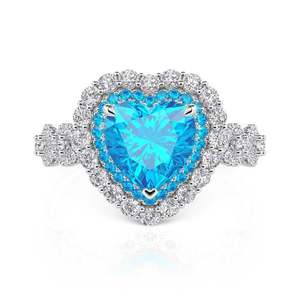 แหวน Jeulia Custom Double Halo Heart Infinity Promise พร้อมพลอยทรง Princess Cut - Product Image 1