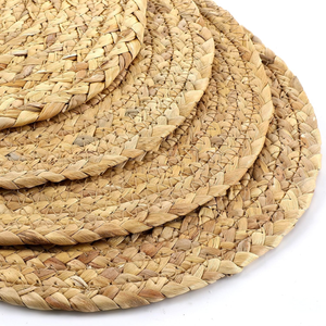 Manteles individuales ovalados de jacinto de agua bohemio ecológicos, manteles decorativos resistentes al calor tejidos a mano para el hogar, comedor, cocina - Product Image 3