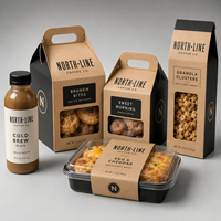 Boîtes d'emballage personnalisées pour brunch avec fenêtre, boîtes à collation en kraft et emballages cadeaux pour boulangeries, pour cafés