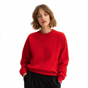 เสื้อสเวตเชิ้ตสีพื้นทรงหลวมสำหรับผู้หญิง แฟชั่นสตรีทแวร์ เสื้อสเวตเชิ้ตผู้หญิงสำหรับใส่ออกกำลังกาย เสื้อสเวตเชิ้ตไหล่ตกสำหรับผู้หญิง - Product Image 5