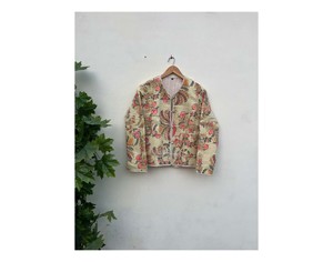 Patchwork Chaquetas Acolchadas Algodón Floral Estilo Bohemio Otoño Invierno Chaqueta - Product Image 5