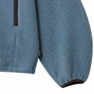 2026 Veste universitaire texturée pour homme, personnalisée, coupe oversize, en polaire épaisse, à col montant et fermeture éclair quart de tour, avec logo frontal, Hiver - Product Image 4