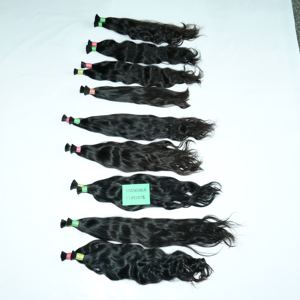 Extensiones de cabello humano de templo a granel vietnamita Virgen de la mejor calidad, Color negro crudo sin procesar, estilo de onda rizada, estilo de cabello indio - Product Image 6
