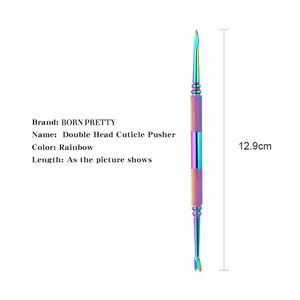 Outil de pousse-cuticules d'ongle en acier inoxydable avec logo personnalisé, durable, léger, réutilisable, double usage, vente en gros d'accessoires de manucure OEM - Product Image 3