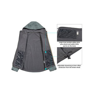 Veste polaire zippée légère et imperméable pour homme, chaude, pour l'extérieur, vente en gros OEM - Product Image 3