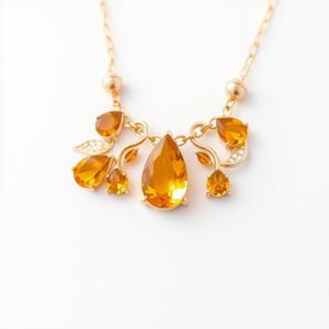 Conjunto de pendientes de collar de circón amarillo con gota de agua, conjunto de joyería de moda chapada en oro de 18 quilates para mujer - Product Image 3