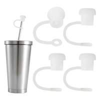 Embouts de pailles jetables en silicone avec couvercle anti-poussière et accessoires de protection multicolores écologiques