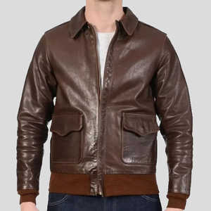 Veste en cuir d'hiver pour homme de conception haut de gamme, 100% cuir de haute qualité, col montant, doublure en polyester, manches longues, personnalisable, prix raisonnable - Product Image 1