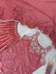 Salwar Kameez Dupatta Tradicional Indio-Pakistaní para Mujer, con Bordado Pesado en Red, para Fiestas, de Secado Rápido, para Todas las Estaciones, Corte Regular - Product Image 4