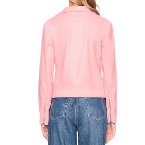 100% chaqueta de cuero auténtico para mujer nueva chaqueta de cuero genuino de motorista informal y elegante en embalaje Premium - Product Image 3