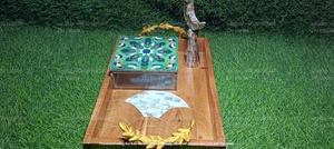 Ensemble de bocaux en acrylique élégant Ramadan et Eid Mubarak avec couvercles incrustés de nacre et plateau de service en bois design - Product Image 5