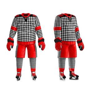 Uniforme de hockey sobre hielo ligero para partidos deportivos profesionales, sublimación, tela de poliéster de alta calidad, conjuntos de entrenamiento de pantalones - Product Image 1