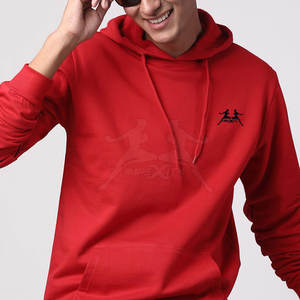 Sudadera con capucha de algodón para hombre con capucha con cordón y acabado acanalado Sudadera con capucha mezclada de algodón para hombre con textura suave - Product Image 5