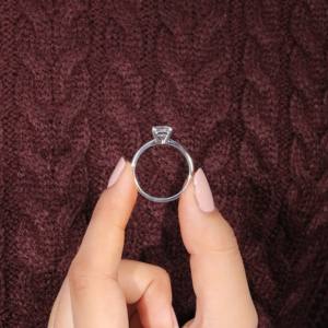 Anillo de Moissanita de Corte Brillante Redondo de Lujo de la Mejor Calidad, Anillo de Novia Clásico para Mujer, Chapado en Oro de 14K, Anillo de Diamantes con Certificado IGI - Product Image 6