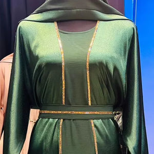 Belle Abaya noire de Dubaï pour femmes Kaftan de travail à la main Vêtements et accessoires islamiques traditionnels conçus pour les musulmans - Product Image 1